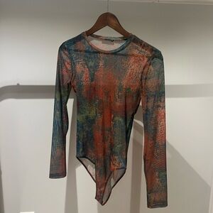 Zara Long Sleeve Sheer Bodysuit